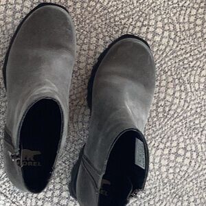 Sorel Charcoal Ankle Boots with Side Zipper